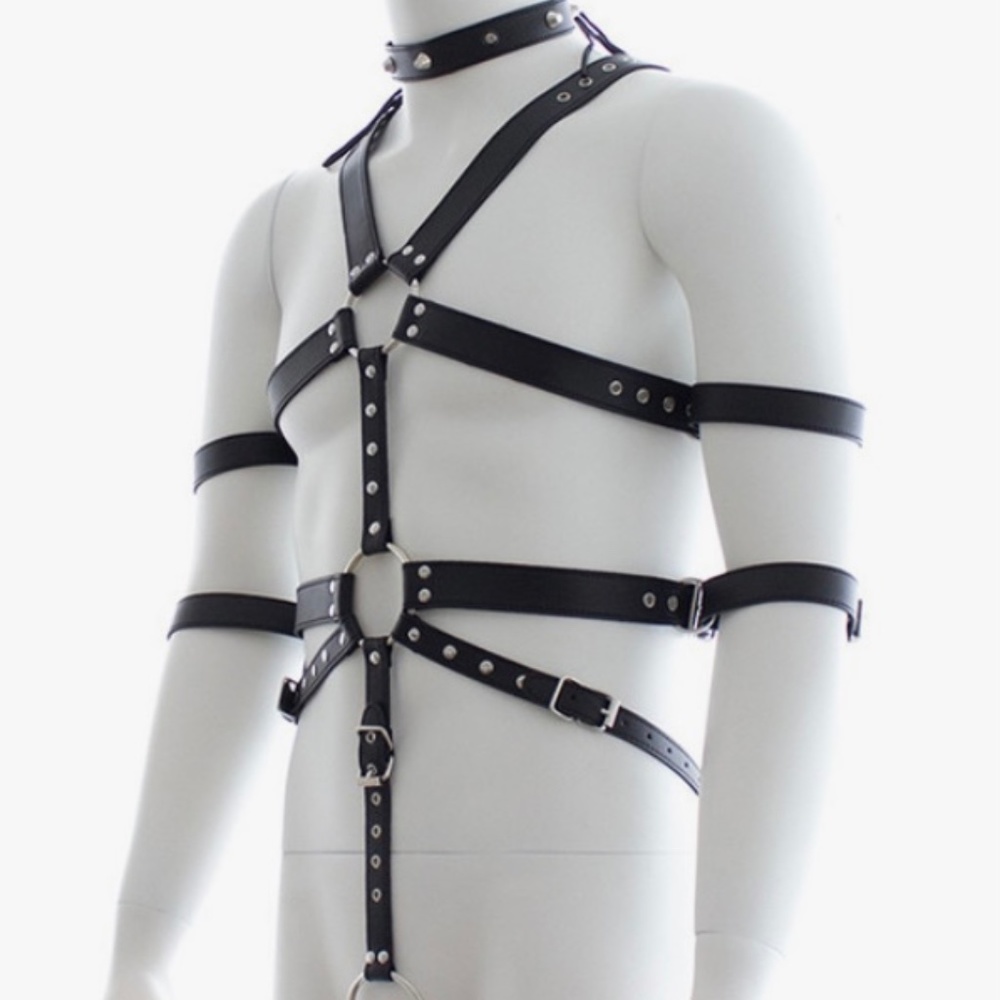 FEESHOW Men’s full body leather harness- never worn